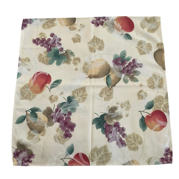 LIZ CLAIBORNE Placemats & Napkins Set Of 4 Fruit Floral Cotton & Polyester NWOT - Picture 2 of 4